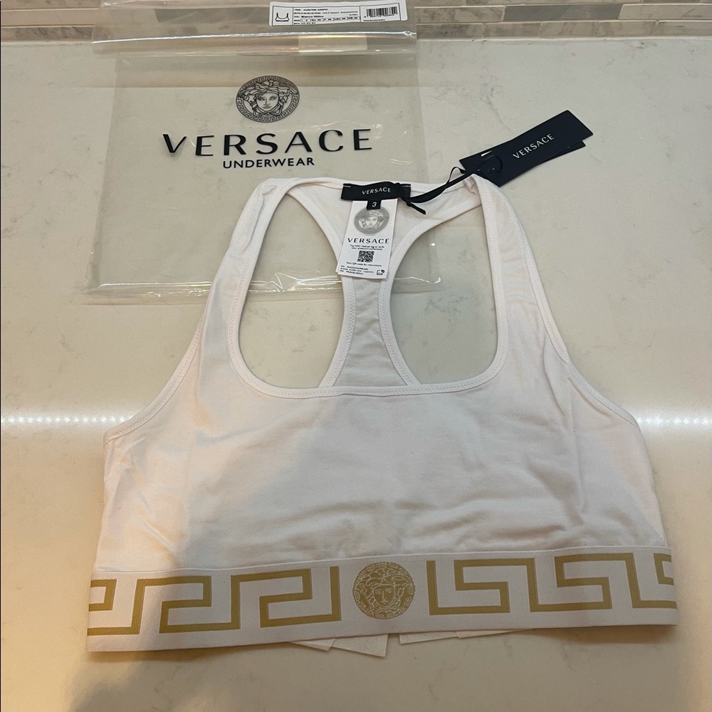 VERSACE GRECA BORDER SPORTS BRA Size 3 - Picture 1 of 6